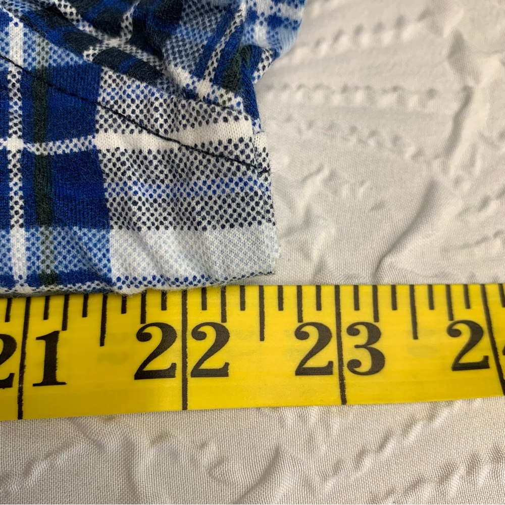 DANIEL CREMIEUX Men's Plaid Short Sleeve Blue & White Polo Shirt NWT Medium #959 - Picture 9 of 10